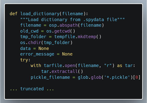 Vulnerable Code in Spyder